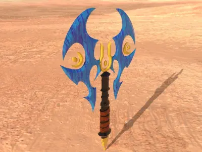 fantasy axe -lowpoly Low-poly 3D model