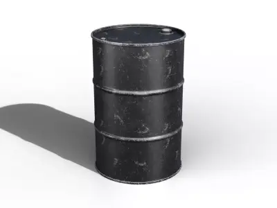 Steel Barrel - Black - Dirty 3D model