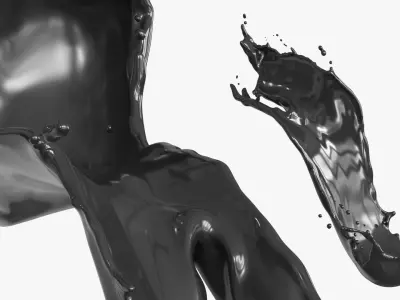 Dynamic Oil Splash with Viscous Texture 3D model