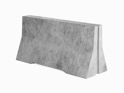 Concrete Barrier Set B Low-poly 3D model