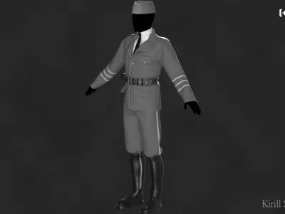 Military Outfit Marvelous designer Clo3d OBJ mtl FBX ZPRJ 3D model