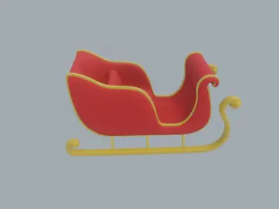 Santa Claus Sleigh 3D model 2