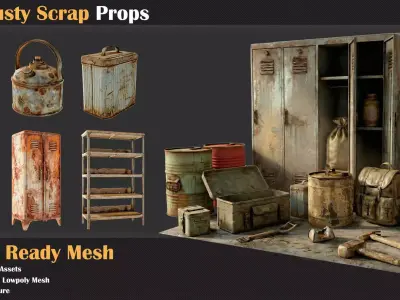 30 Rusty Scrap Props - VOL 33   3D model