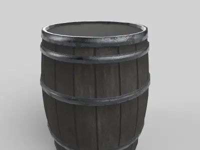 Barrel Low-poly 3D model 9