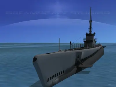 Balao Class Submarine SS287 USS Bonefin VHP 3D model