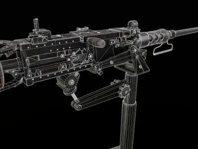 M2 Machine Gun Low-poly 3D model