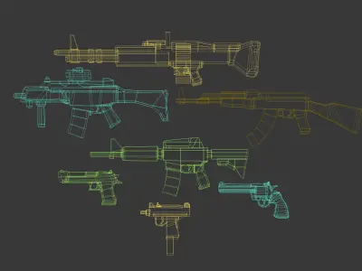 Low poly weapons pack Low-poly 3D model buy