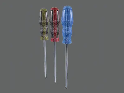 flat screwdriver Low-poly 3D model