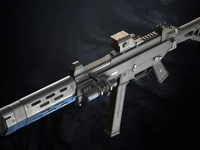 UM-44 SMG Low-poly 3D model