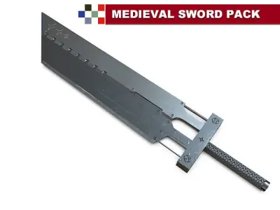 Lowpoly Medieval Sword Pack-HQ Low-poly 3D model