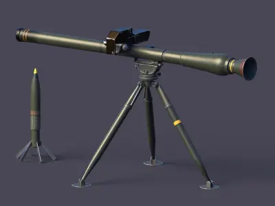 Breda Folgore 80 ATGM Italy  Low-poly 3D model