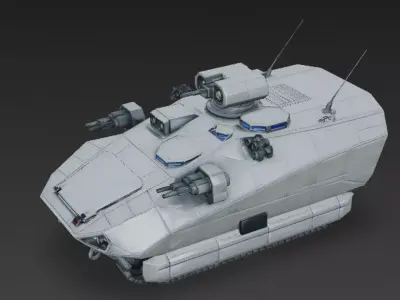 Sci-Fi Battlefield Tank PBR 3D Model Low-poly 3D model