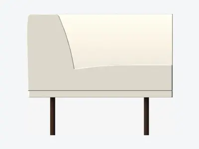 Seat - Sofa - Simplicity - Corner Low-poly 3D model
