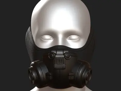 Gas mask helmet scifi fantasy armor hats military Low-poly Low-poly 3D model get