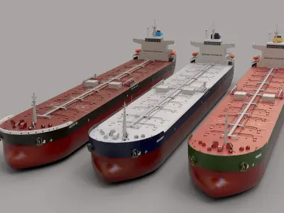  PANAMAX  tankers 3 color Low-poly 3D model