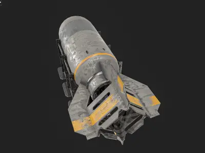 Aircraft bomb And Holder Low-poly 3D model