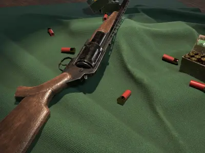 Shotgun MC-255 Low-poly 3D model