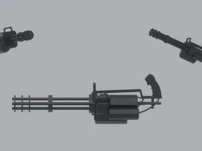 Low Poly Minigun 3D model