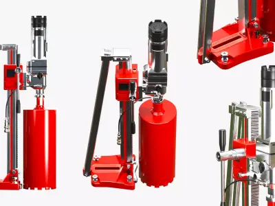 Concrete Diamond Core Cutting Drill Machine 3D model