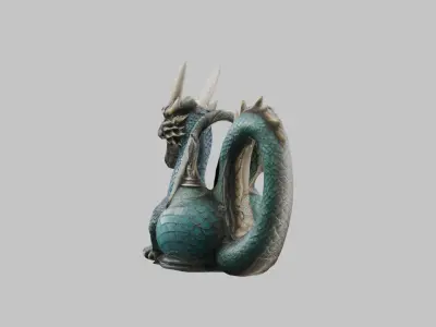 Mdeieval Dragon Iron Decoration Mug Low-poly 3D model
