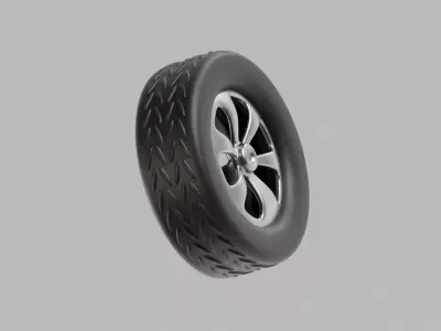 Car Tire Low-poly 3D model