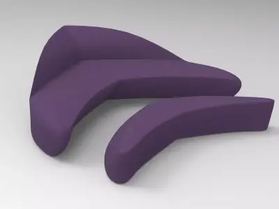 Fish Tail Sofa Low-poly 3D model