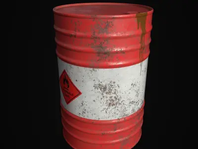 Worn Metal Barrels Low-poly 3D model