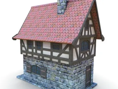 Medieval Building 47 Townhouse Low-poly 3D model
