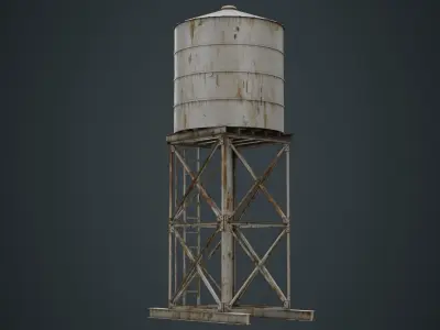 Water Tank 1B Low-poly 3D model