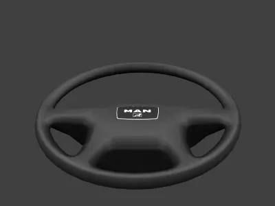 MAN truck and bus steering wheel Low-poly 3D model