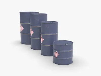 Chemical barrels Low-poly 3D model order
