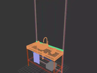 3d Industrial Style Bathroom  3D model