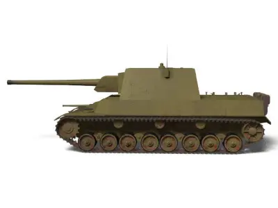 Type5 Gun tank Ho ri II 3D model