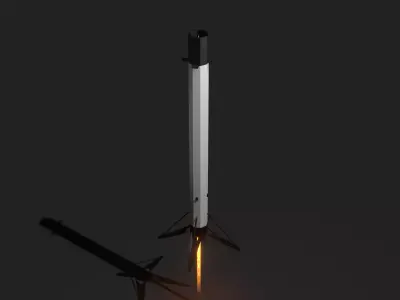 Falcon 9 - Low Poly rocket Low-poly 3D model