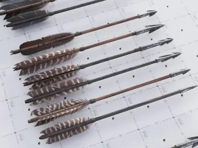 Arrows And Bolts - 36 Types - 3D AssetKit 3D model