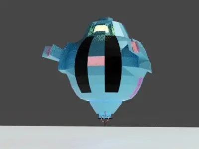 3 LowPoly Robots Characters-animated- Low-poly 3D model