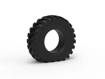 Military Ural tire OI-25 deflated Scale 1 to 25 3D print model