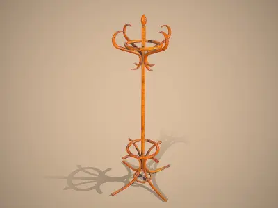COAT RACK REALISTIC CARTOON STYLIZED Low-poly 3D model