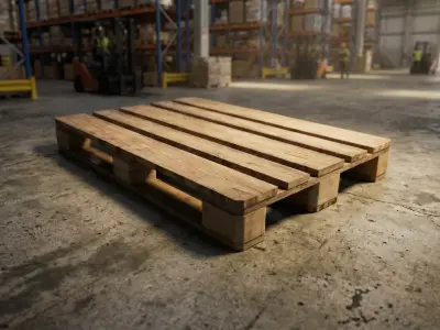 Wooden euro pallet Low-poly 3D model purchase