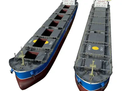 Bulk carrier  with holds and reservoirs 3D model