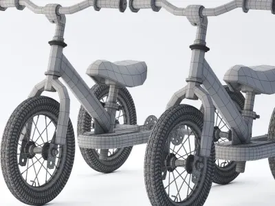 Trybike Tricycle Et Draisienne Acier 2 en 1 Vintag 3D model