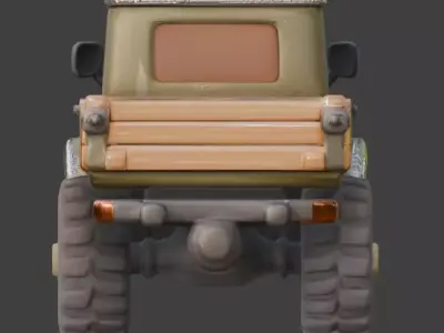 Stylized Chibi WWII Military Truck Low-poly 3D model