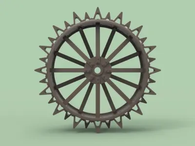 Rear wheel from old tractor 3D model