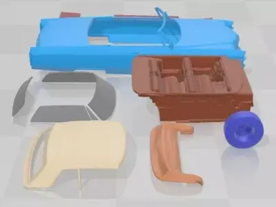 Cadillac DeVille Convertible 1965 Printable Car  3D print model