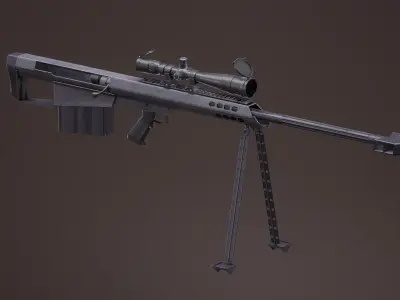 Barrett M95 Rigged PBR  Low-poly 3D model