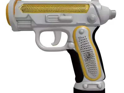Sleek Silver Ray Gun 3D model