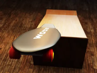 Skateboard on wooden board Free low-poly 3D model