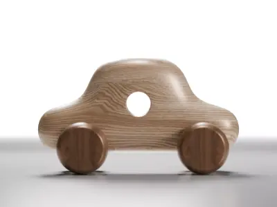 wooden toy car 3D model