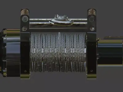Heavy Duty Electric Off-Road Recovery Winch  3D model