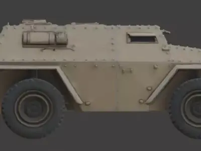 WWII Armored Recon Car 3D  Low-poly 3D model